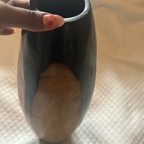 Wood Brown Decorative Vase Rustic Decor - Picture 4 of 5